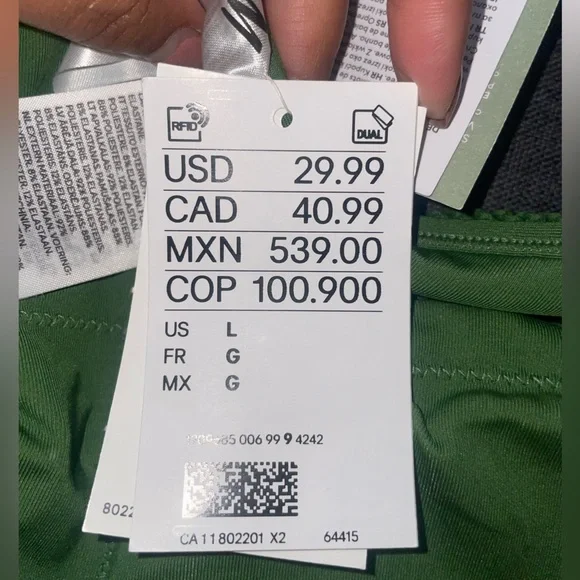 H&M Green Ribbed One-Piece Swimsuit - Picture 4 of 5